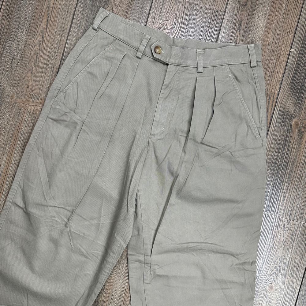 Patagonia Vintage Mens Khaki Pleated Chino Pants 34x30 Cotton Twill 1990 Tan